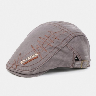 Männer Baumwollnaht Atmungsaktiv Retro Casual Baskenmütze Flacher Hut Forward Hat Painter Hat