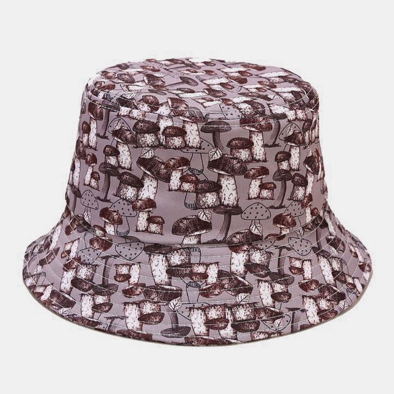 Männer Frauen Multi Mushroom Printing Sonnenschirm Outdoor Casual Paar Bucket Hat