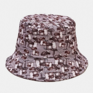 Männer Frauen Multi Mushroom Printing Sonnenschirm Outdoor Casual Paar Bucket Hat