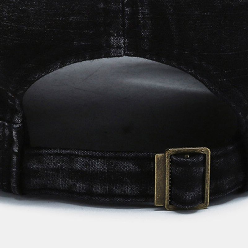 Männer Gebogene Krempe Letter Metal Label Military Cap Casual Wild Sunshade Flat Top Cap Cadet Hat