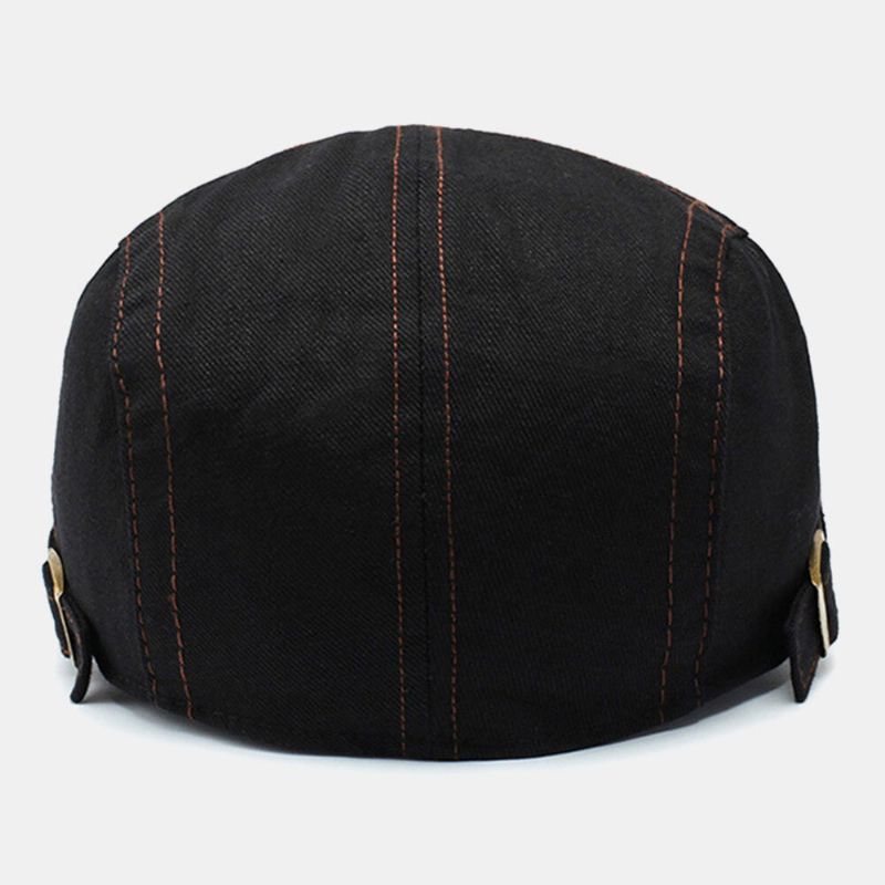 Männer Pfeil Buchstabe Muster Stickerei Washed Beret Cap Outdoor Casual Verstellbare Forward Cap Cabbie Hat