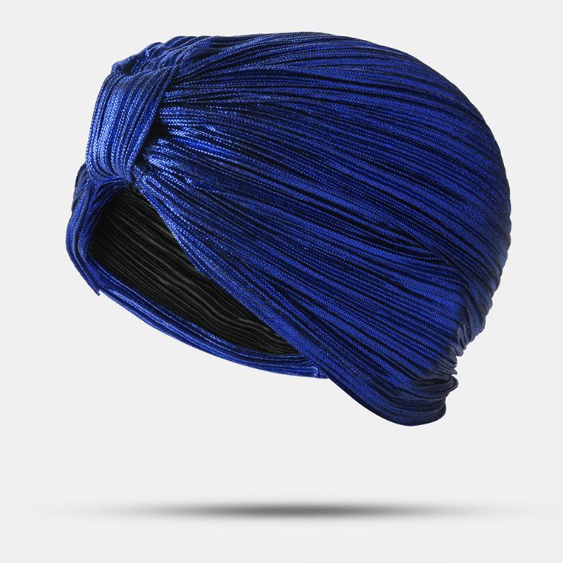 Plissee Beanie-mütze Für Damen Einfarbig Einfache Turban-mütze