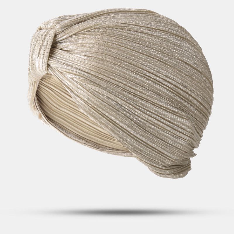 Plissee Beanie-mütze Für Damen Einfarbig Einfache Turban-mütze