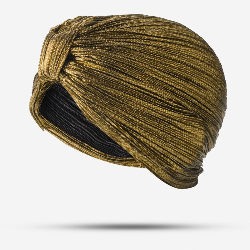 Plissee Beanie-mütze Für Damen Einfarbig Einfache Turban-mütze