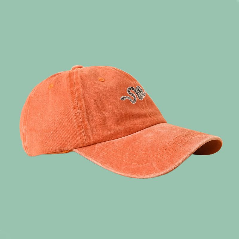 Unisex-baseballmütze Aus Gewaschener Baumwolle Schlangenmuster Druck Sommer Outdoor Lässig Sonnenhut