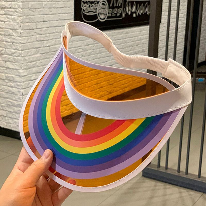 Unisex-baseballmütze Mit Transparenter Bonbonfarbener Uv-beständiger Regenbogen-leerkappe