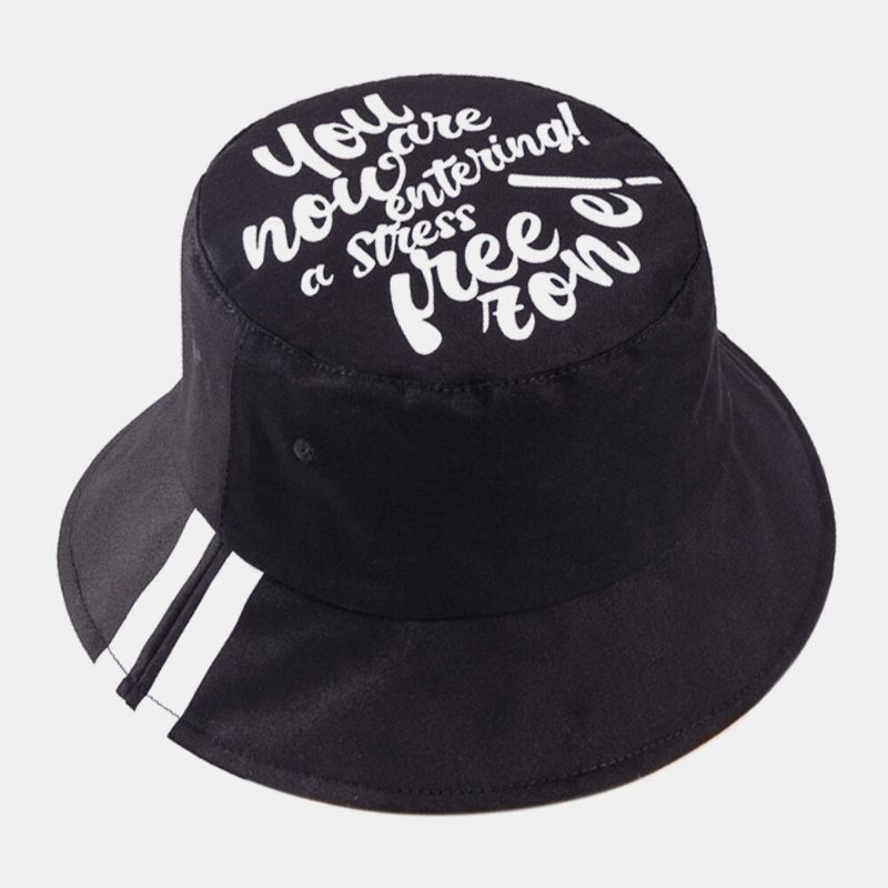 Unisex-baumwoll-buchstabenmuster-druck-twill Fashion Bucket Hat