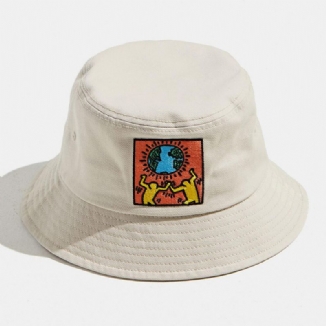 Unisex-baumwoll-umweltschützer Im Einklang Mit Der Natur Thema Muster Outdoor-reisen Sonnenschutz Bucket Hat