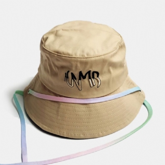 Unisex-baumwollbuchstaben-stickerei Big Brim Outdoor Wild Sunshade Bucket Hat