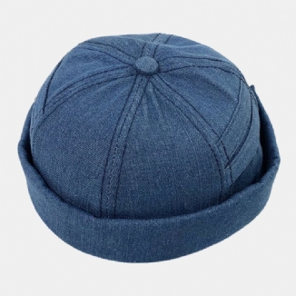 Unisex-baumwolle Einfarbig Buchstabenmuster Retro-mütze Randlos Landlord Cap Skull Cap