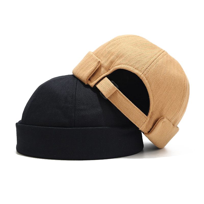 Unisex-baumwolle Einfarbig Stilvoll Einfach All-match Verstellbar Randlos Beanie Landlord Caps Skull Caps