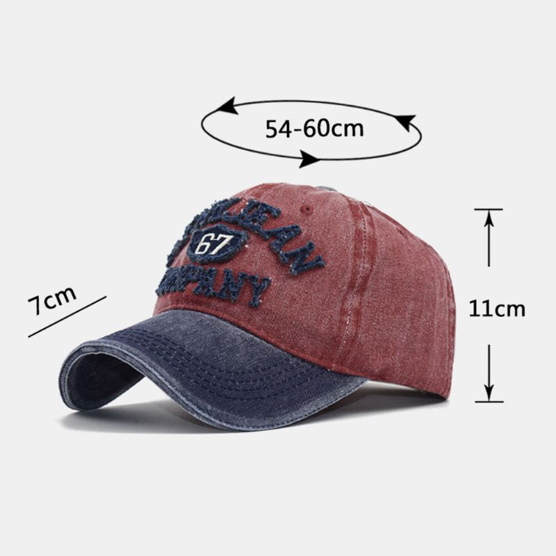 Unisex-baumwolle Gewaschen Mit 3d-buchstaben Bestickt Verstellbare Sonnenschutz-baseballkappe