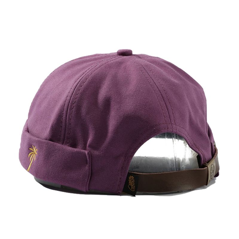 Unisex-baumwolle Lässig Verstellbar Trend Hip-hop Straße Kokosnussbaum Muster Strand Randlos Beanie Vermieter-mütze Totenkopf-kappe