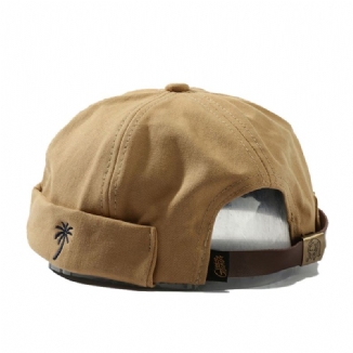 Unisex-baumwolle Lässig Verstellbar Trend Hip-hop Straße Kokosnussbaum Muster Strand Randlos Beanie Vermieter-mütze Totenkopf-kappe