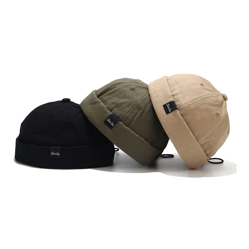 Unisex-baumwolle Lässige Mütze Mit Kordelzug Und Verstellbarer Krempe Landlord Hat Skull Cap