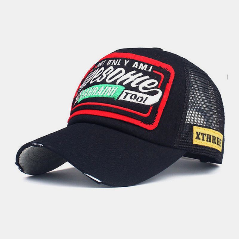 Unisex Baumwolle Patch Buchstabe Stickmuster Mode Hip-hop Stil Sonnenschirm Baseballmütze Trucker Mütze