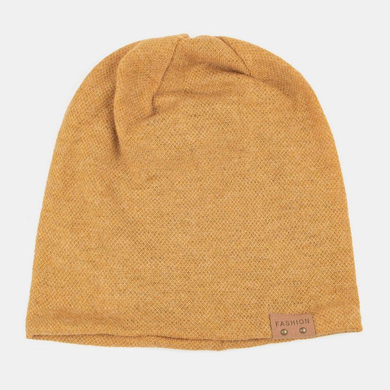 Unisex-beanie-mütze Aus Künstlichem Kaschmirleder Modisch Lässig Warm Elastisch Verstellbar Gestrickt