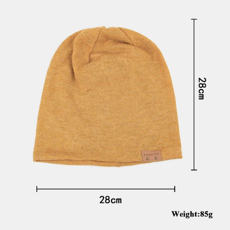 Unisex-beanie-mütze Aus Künstlichem Kaschmirleder Modisch Lässig Warm Elastisch Verstellbar Gestrickt