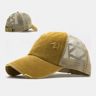 Unisex Camouflage Stretch Fit Cap Mesh Atmungsaktive Trucker-mütze Kreuz-pferdeschwanz-baseball-cap