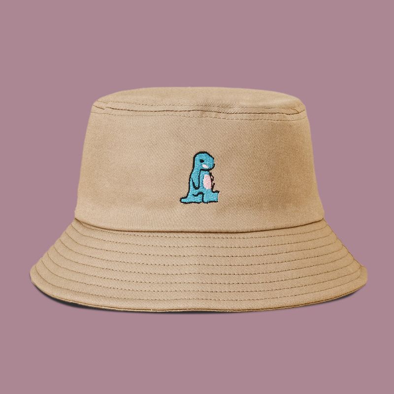 Unisex Cartoon Little Dinosaur Stickerei Sonnenhut Outdoor Casual Sunshade Bucket Hat