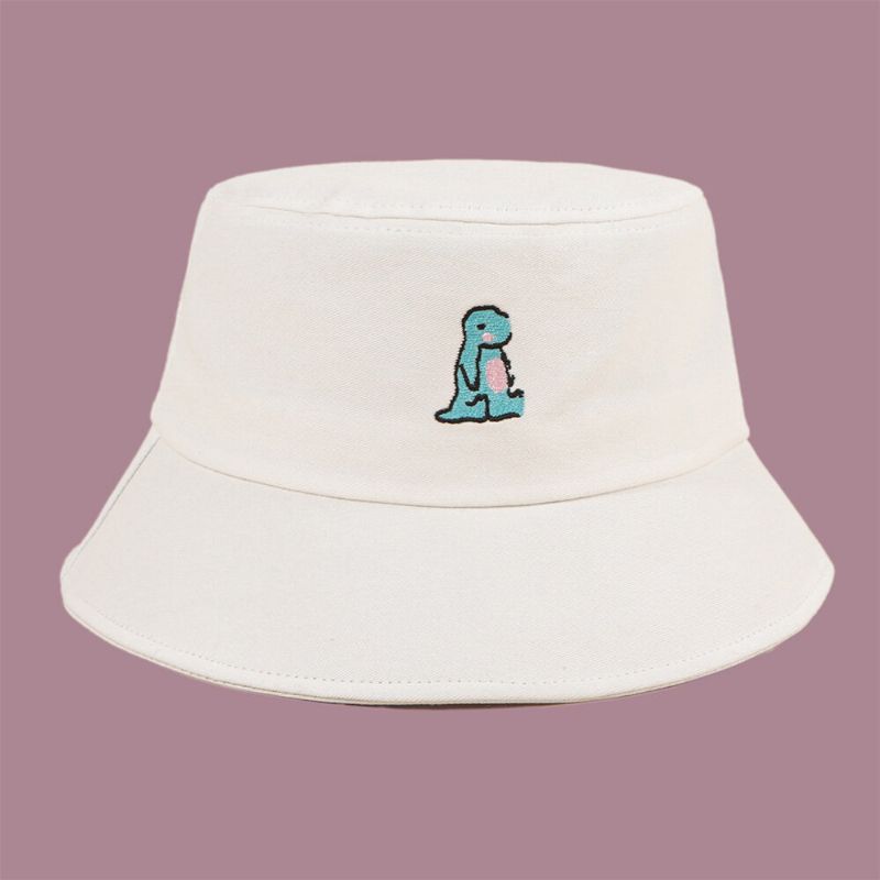 Unisex Cartoon Little Dinosaur Stickerei Sonnenhut Outdoor Casual Sunshade Bucket Hat