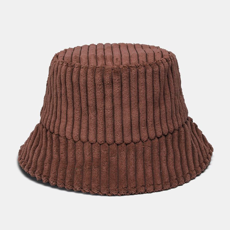 Unisex Cord Streifen Muster Einfarbig Warmer Ohrschutz Paar Hut Fischerhut