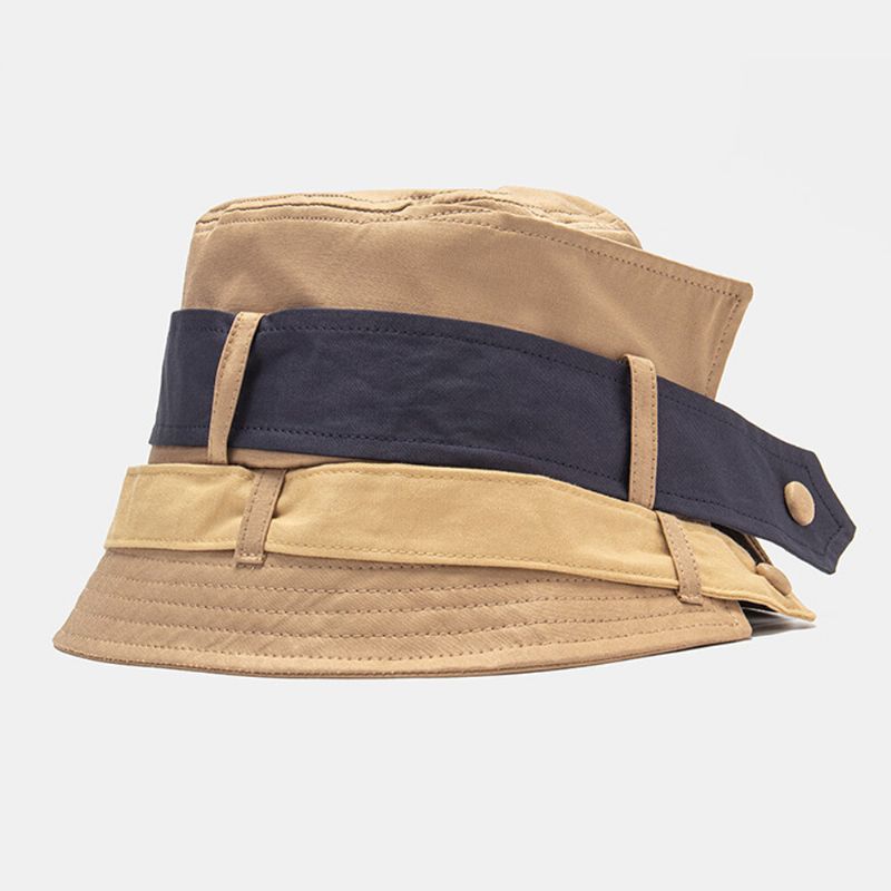 Unisex Cotton Contrast Color Bandage Schwalbenschwanz Unique Fashion Bucket Hat