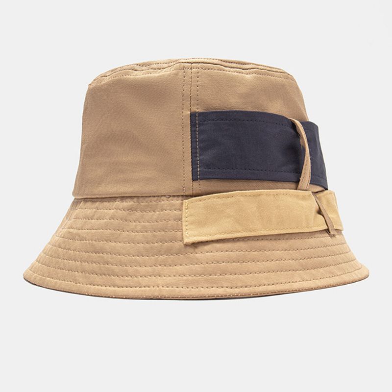 Unisex Cotton Contrast Color Bandage Schwalbenschwanz Unique Fashion Bucket Hat