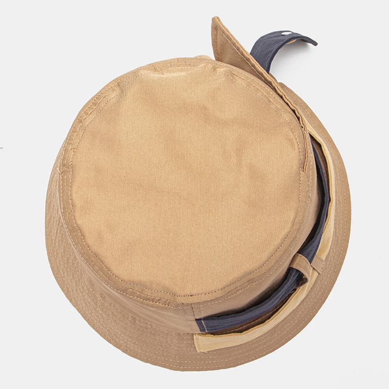 Unisex Cotton Contrast Color Bandage Schwalbenschwanz Unique Fashion Bucket Hat