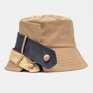 Unisex Cotton Contrast Color Bandage Schwalbenschwanz Unique Fashion Bucket Hat