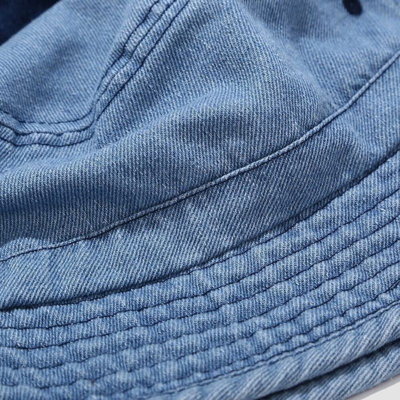 Unisex Denim Broken Holes Made-old Fashion Outdoor Sunshade Bucket Hat