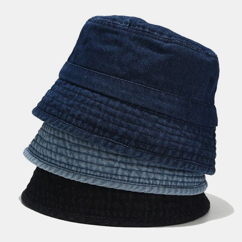 Unisex Denim Broken Holes Made-old Fashion Outdoor Sunshade Bucket Hat