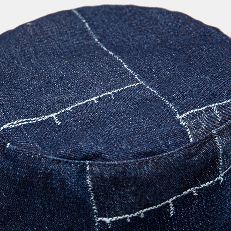 Unisex-denim Distressed Frayed Edge Vintage Lässiger Sonnenschirm Faltbare Flache Hüte Bucket Hats