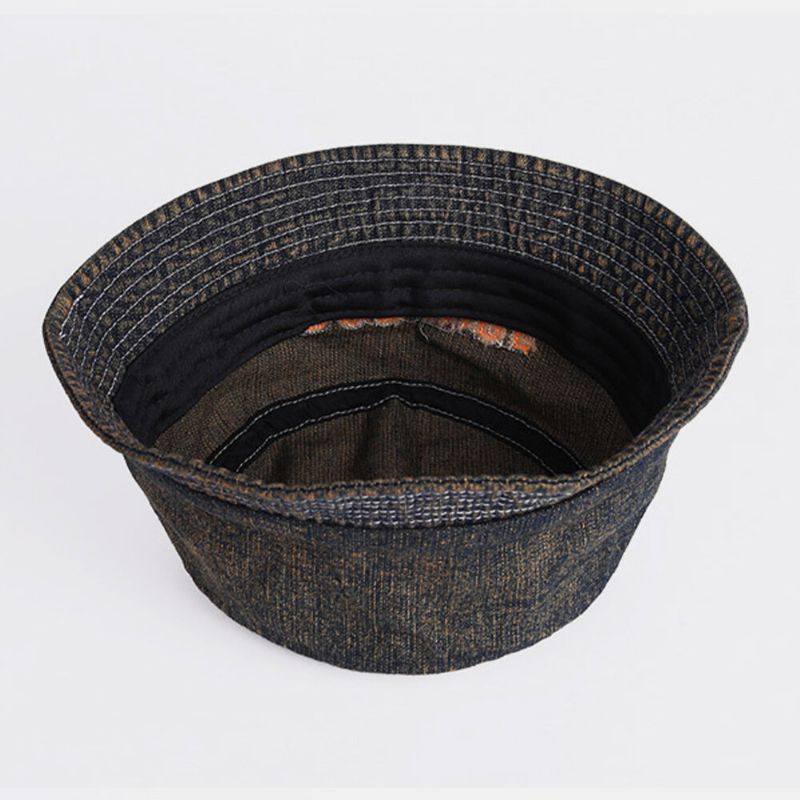 Unisex Denim Made-old Letters Muster Fashion Outdoor Sunshade Bucket Hat