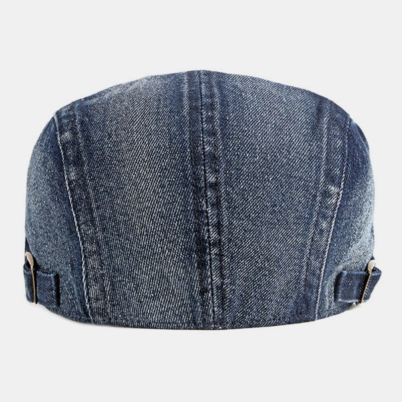 Unisex Denim Washed Make-old Hole Atmungsaktiv Freizeit Sonnenschutz Forward Cap Barett Cap Flat Hat