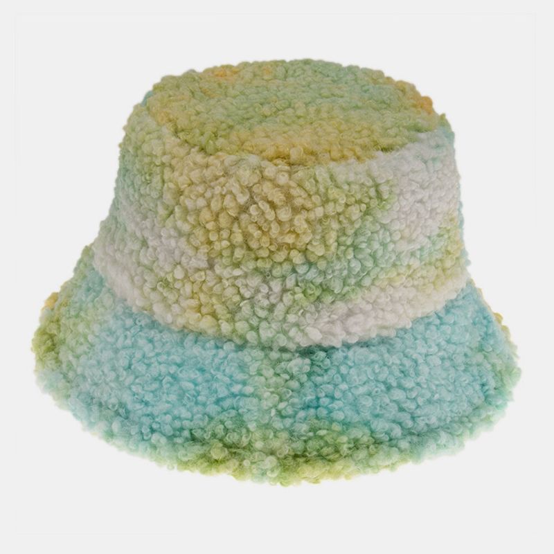 Unisex-filz-lammhaar-tie-dye Plus Dicker Warmer Winddichter Weicher Fischerhut