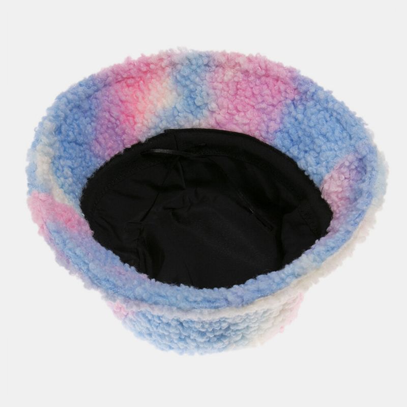 Unisex-filz-lammhaar-tie-dye Plus Dicker Warmer Winddichter Weicher Fischerhut