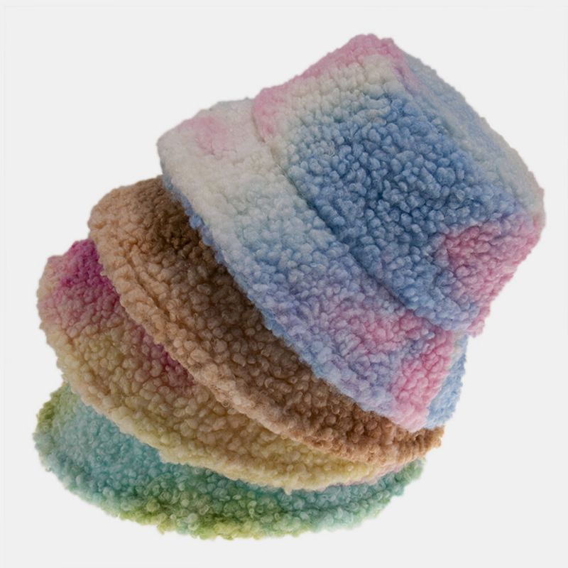 Unisex-filz-lammhaar-tie-dye Plus Dicker Warmer Winddichter Weicher Fischerhut