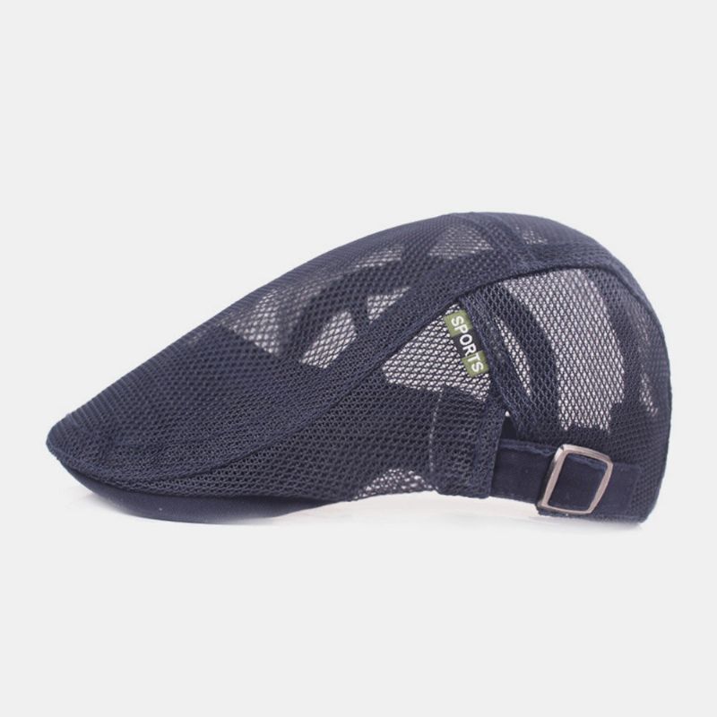 Unisex Full Mesh Baskenmütze Summer Cool Suncreen Atmungsaktive Schiebermütze Ivy Cap Driver Hat