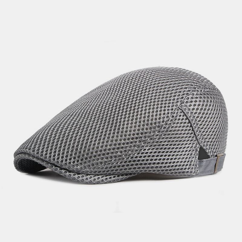 Unisex Full Mesh Hollow Breathable Outdoor Casual Thin Sunshade Forward Cap Barett Cap Flat Hat