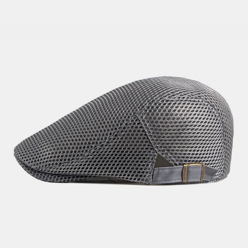 Unisex Full Mesh Hollow Breathable Outdoor Casual Thin Sunshade Forward Cap Barett Cap Flat Hat