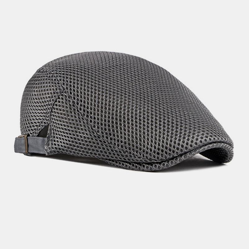 Unisex Full Mesh Hollow Breathable Outdoor Casual Thin Sunshade Forward Cap Barett Cap Flat Hat