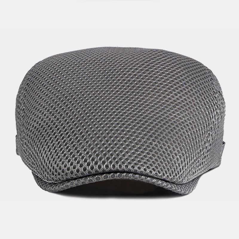 Unisex Full Mesh Hollow Breathable Outdoor Casual Thin Sunshade Forward Cap Barett Cap Flat Hat