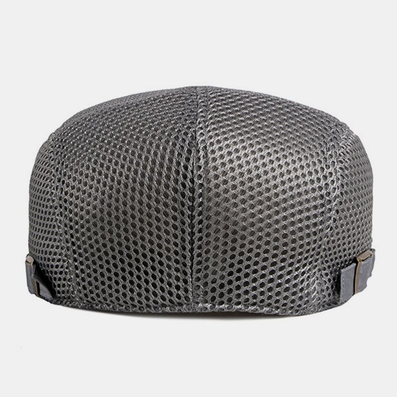 Unisex Full Mesh Hollow Breathable Outdoor Casual Thin Sunshade Forward Cap Barett Cap Flat Hat