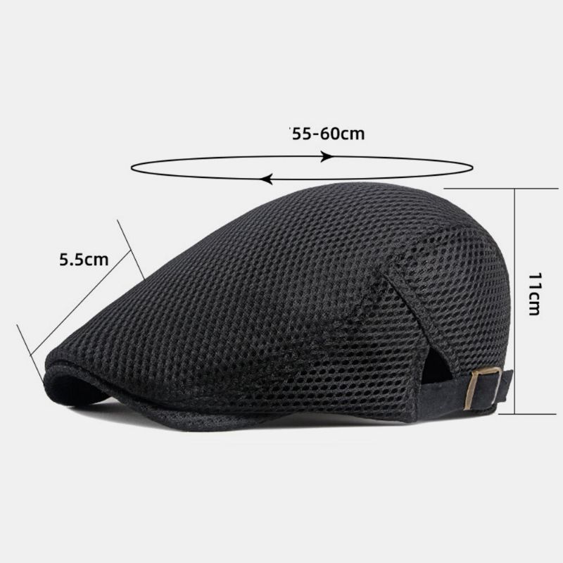 Unisex Full Mesh Hollow Breathable Outdoor Casual Thin Sunshade Forward Cap Barett Cap Flat Hat