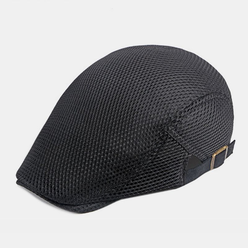 Unisex Full Mesh Hollow Breathable Outdoor Casual Thin Sunshade Forward Cap Barett Cap Flat Hat