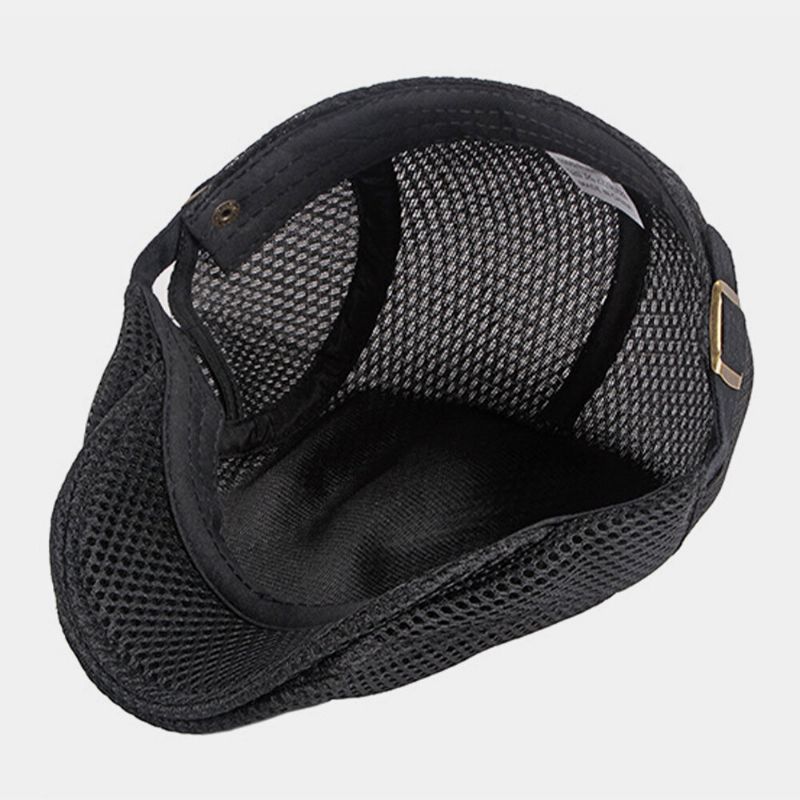 Unisex Full Mesh Hollow Breathable Outdoor Casual Thin Sunshade Forward Cap Barett Cap Flat Hat