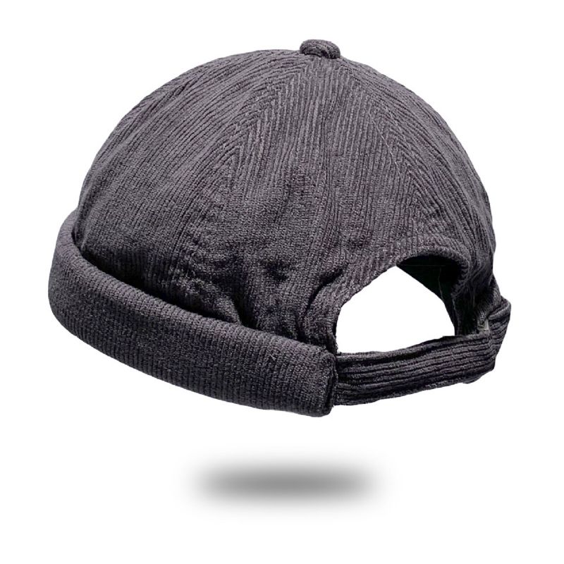 Unisex Kordsamt Vintage Casual Verstellbare Hip Hop Brimless Beanie Landlord Hat Skull Cap