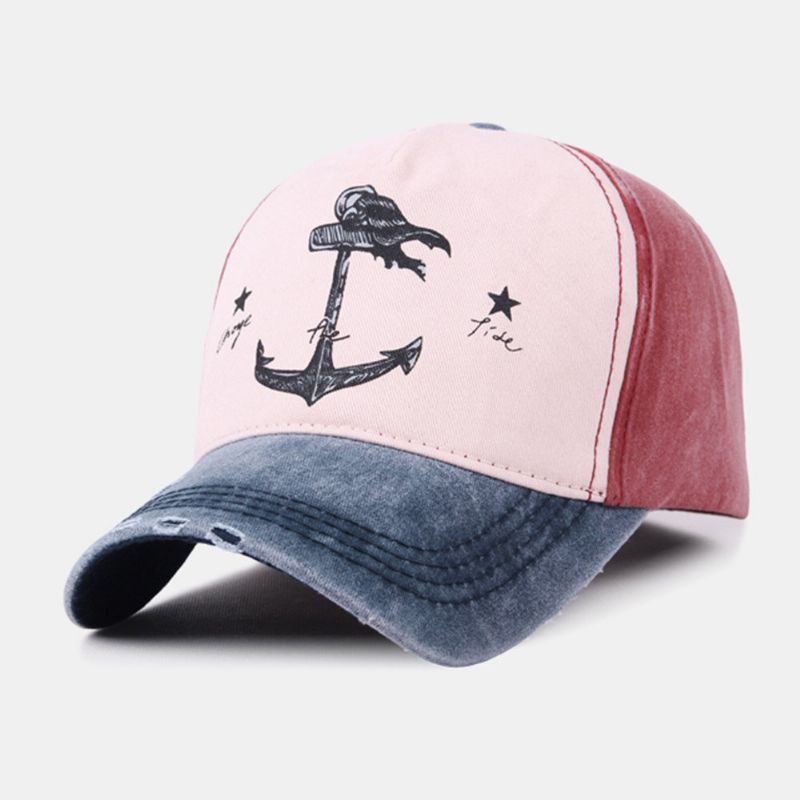 Unisex Make-old Piratenschiff Ankermuster Ivy Cap Outdoor Sonnencreme Baseballmützen Stretch Fit Cap