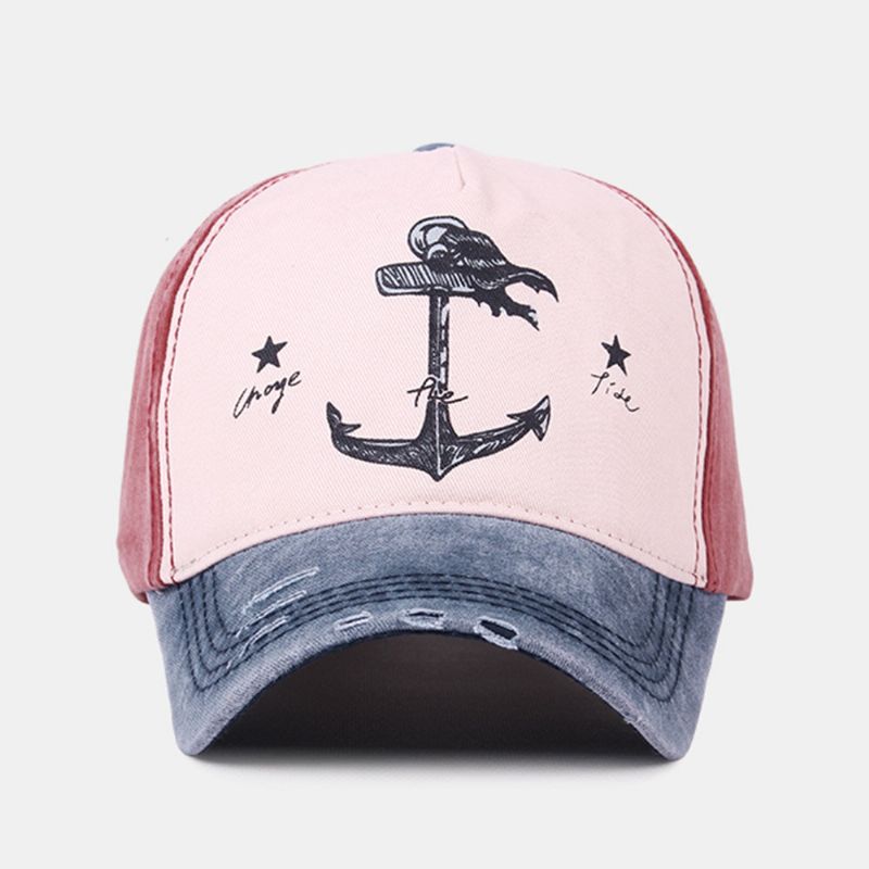 Unisex Make-old Piratenschiff Ankermuster Ivy Cap Outdoor Sonnencreme Baseballmützen Stretch Fit Cap